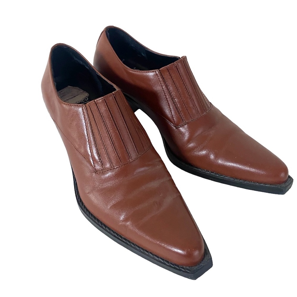 Dark Tan Cowboy Style Shoes - Picture 5 of 6